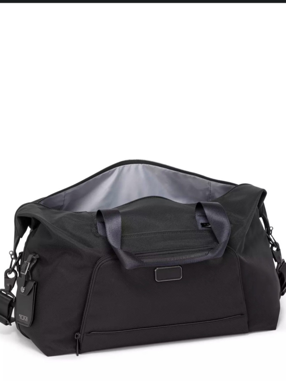 Tumi Black Men’s Duffel Bag with Silver Interior